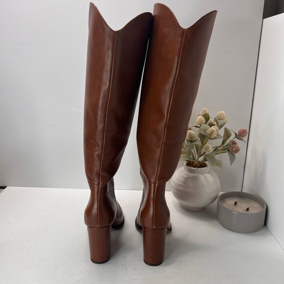 Steve Madden Bixby Leather Pointed Toe Boots Brown Women 8M Tried On - Picture 2 of 10